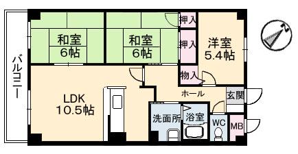 エスポワール21(3LDK/1階)の間取り写真
