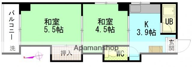 エビスヤビル(2K/2階)の間取り写真