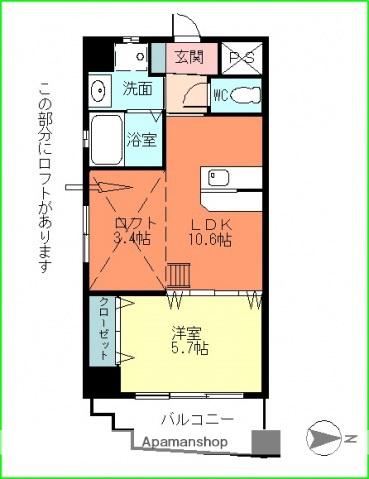 ピアチェーレ舟入(1LDK/7階)の間取り写真