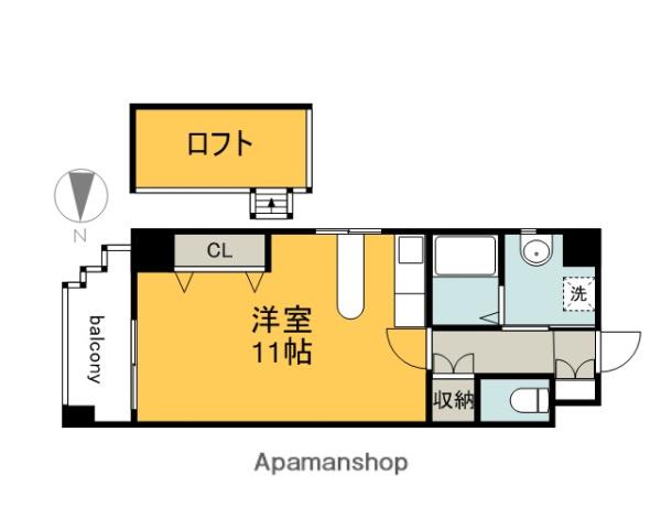 ピアチェーレ舟入(ワンルーム/5階)の間取り写真