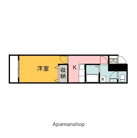 第1西本ビル(1K/4階)の間取り写真