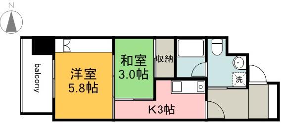 モア・マリオ平和公園(2K/9階)の間取り写真