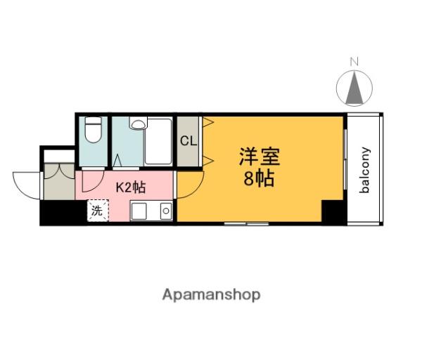 ユアコート舟入(1K/4階)の間取り写真