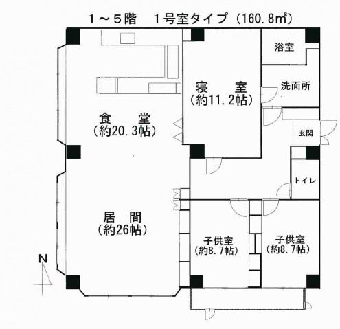 グランド・ビュー・ヒロシマ(3LDK/4階)の間取り写真