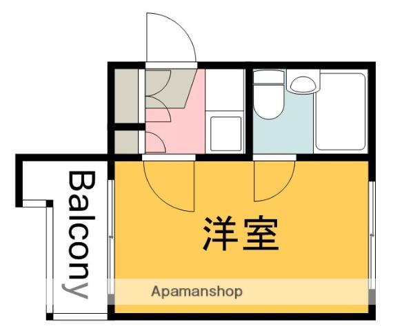 サンローレル平野町(1K/2階)の間取り写真