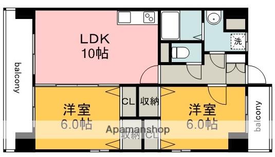 FINE舟入(2LDK/5階)の間取り写真