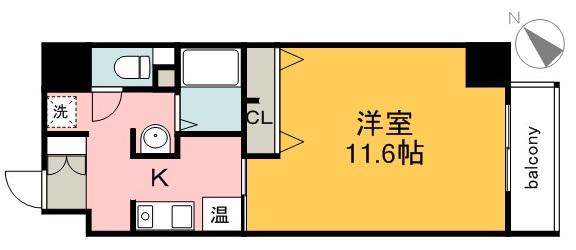 メゾン富士見町(1K/11階)の間取り写真