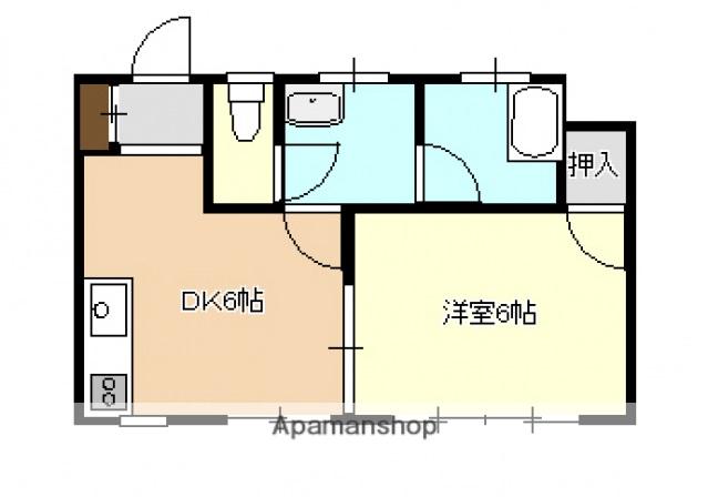 山崎ビル(1DK/3階)の間取り写真