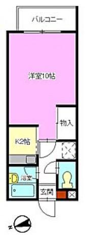 コンフォル井口(1K/2階)の間取り写真