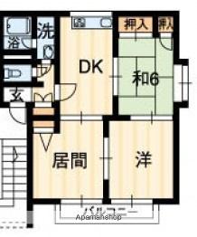 バルヴェール東雲 B棟(3DK/2階)の間取り写真