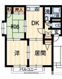 バルヴェール東雲 B棟(3DK/2階)の間取り写真