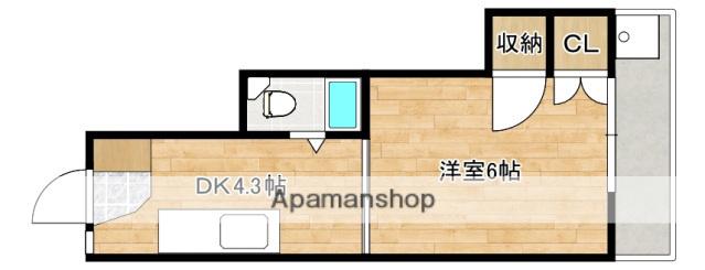 柳川ビル(1K/2階)の間取り写真