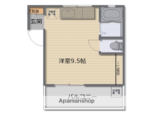 アーベルパートⅡ(ワンルーム/1階)の間取り写真