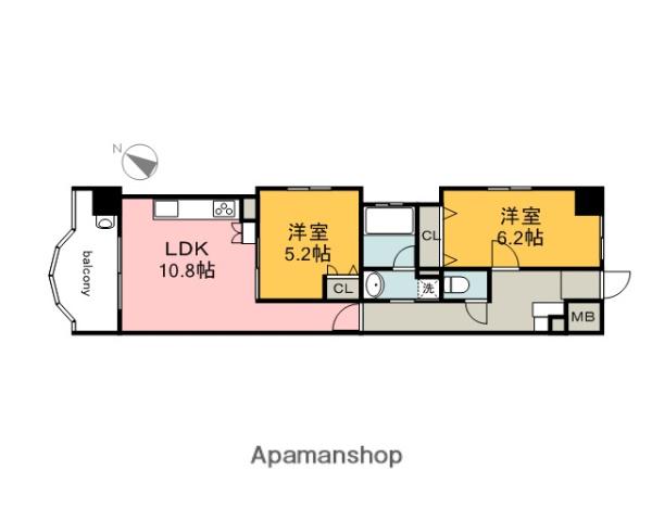 ロイヤルメゾン東国泰寺(2LDK/3階)の間取り写真