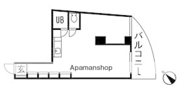 シリンダーハウス(ワンルーム/3階)の間取り写真