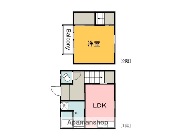 メゾネット宇品御幸(1DK/1階)の間取り写真