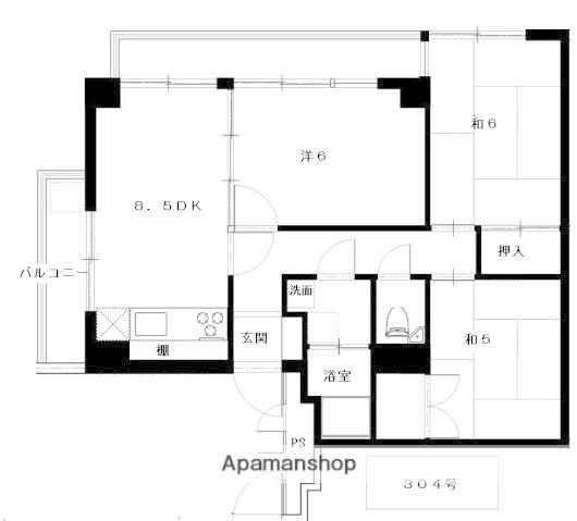 第1清水ビル(2SDK/3階)の間取り写真