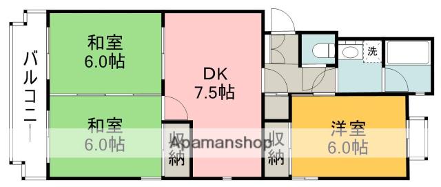カノープス井口台(3DK/4階)の間取り写真
