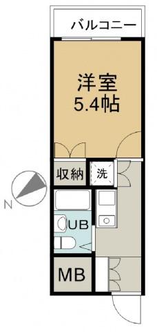 トーカンキャステール己斐本町(1K/2階)の間取り写真