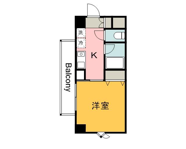 リバーサイド中村(1K/6階)の間取り写真