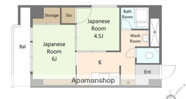 シャンボール東雲(2K/6階)の間取り写真
