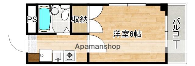 パステルクボ15(1K/6階)の間取り写真
