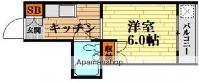 エステート18東雲(1K/2階)の間取り写真