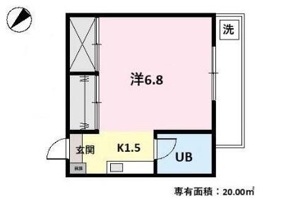 田川ビル(ワンルーム/4階)の間取り写真