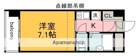 プレディアスタイル観音(1K/4階)の間取り写真