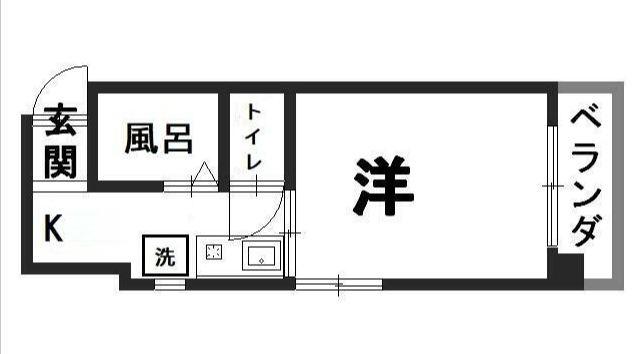 古光ビル(1K/4階)の間取り写真