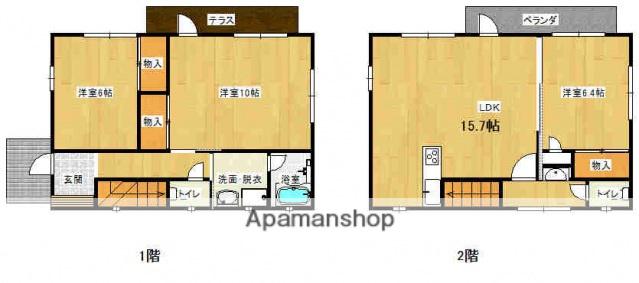 可部線 古市橋駅 徒歩10分 2階建 築17年(3LDK)の間取り写真