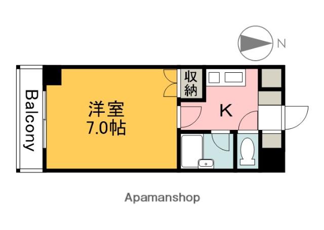 フルールナカガワⅢ(1K/2階)の間取り写真