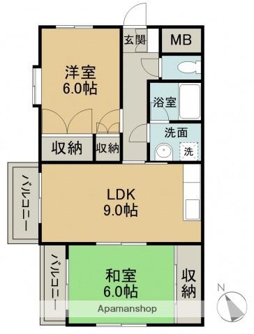 メゾンコーポ井口(2DK/3階)の間取り写真
