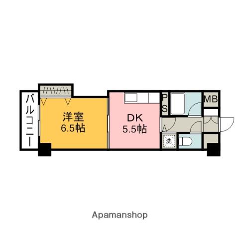 FLAVOR東観音(1DK/5階)の間取り写真