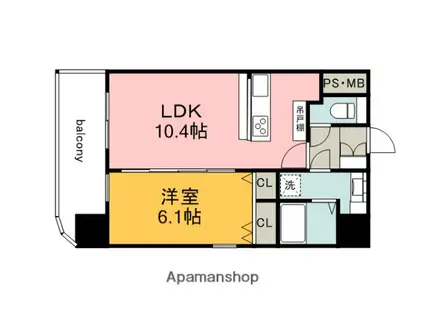 シティタワープレミアム(1LDK/11階)の間取り写真