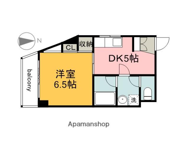 ベル・ファミーユ舟入(1DK/2階)の間取り写真