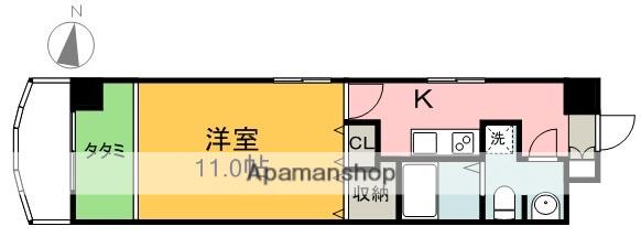 ソシアル琥珀(1K/8階)の間取り写真