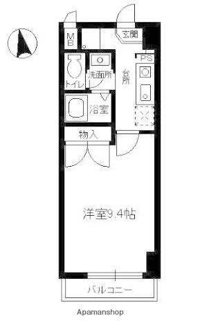 西広島ビレッジ(1K/6階)の間取り写真