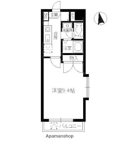 西広島ビレッジ(1K/4階)の間取り写真