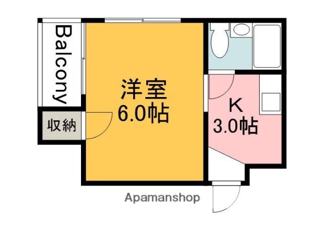 ステイタスオブ舟入南(1K/2階)の間取り写真