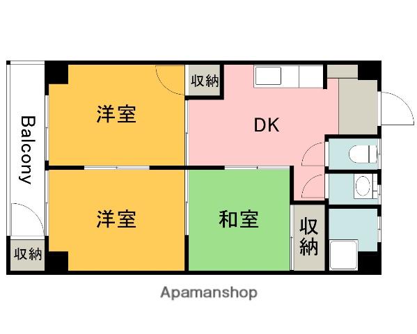 ブランドール ナルミ(3DK/2階)の間取り写真