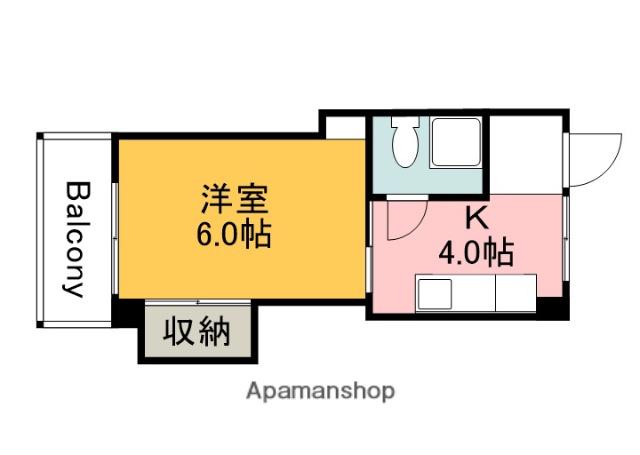 玉井ビル(1K/4階)の間取り写真