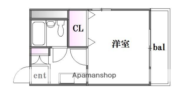 KENSEI9 旧第5山肩ビル(1K/4階)の間取り写真