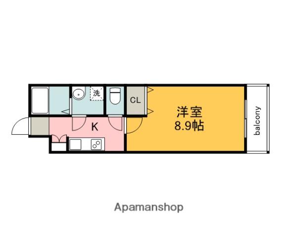 デルタ幟町(1K/4階)の間取り写真