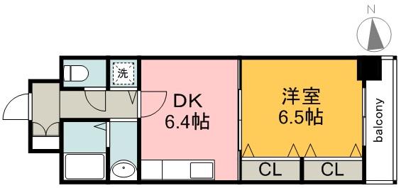 CUBICLE・F(ワンルーム/6階)の間取り写真
