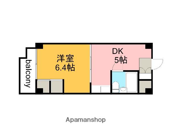 クレスト草津(1DK/3階)の間取り写真