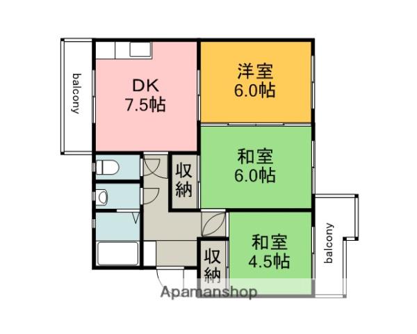 栄マンション(3DK/3階)の間取り写真