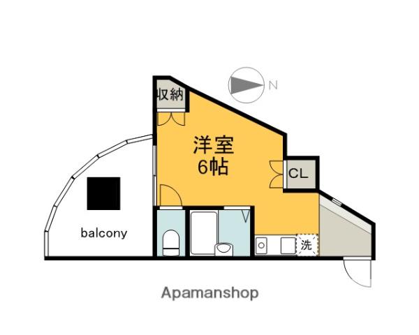 久保田ビル(ワンルーム/2階)の間取り写真