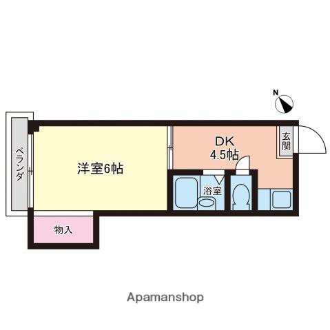 第3ナカムラビル(1DK/4階)の間取り写真