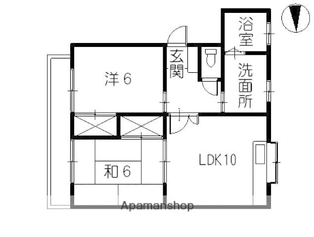 パル翠町(2LDK/4階)の間取り写真